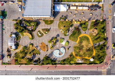 Top View Of Recreation Park On Summer Day