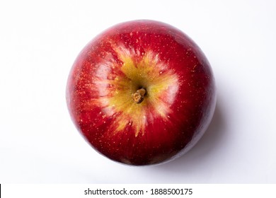 Top View Of Red Apple Isolated On White Background