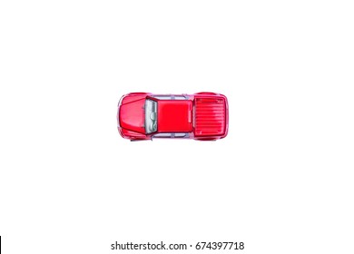 Top View Of Red Car Toy