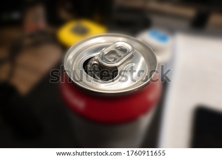Top View of Ring Pull Soda Can
