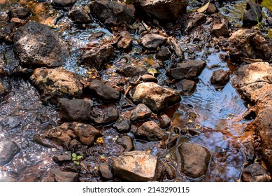 Top View River Rock Texture Background 