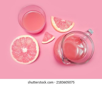 Top View In Rose Orange Background And Mocktail Recipes