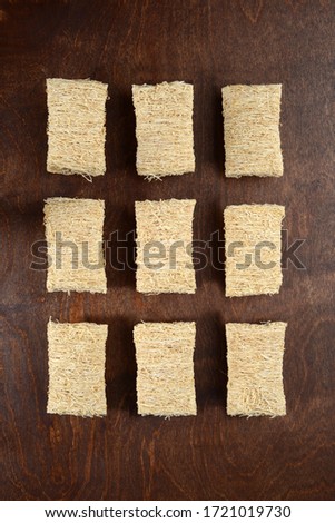 top view rows of shredded wheat cereal