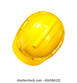 Top view Safety Engineer Helmet ,Isolated white background