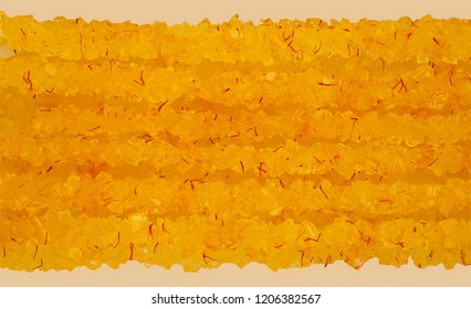 Top View Of Saffron Rock Candy