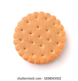 Top view of sandwich biscuit isolated on white