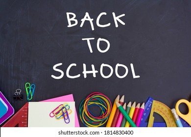 Back School On Chalkboard Bottom Border Stock Photo (Edit Now) 453665641