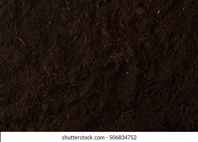 Top View Of Seamless Dark Soil Texture Background With Nothing On It