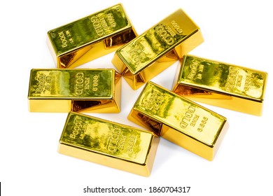 Top View Shiny A Gold Bar 1 Kg On White Background