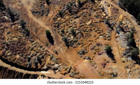 A Top View Shot Of A Barren Land