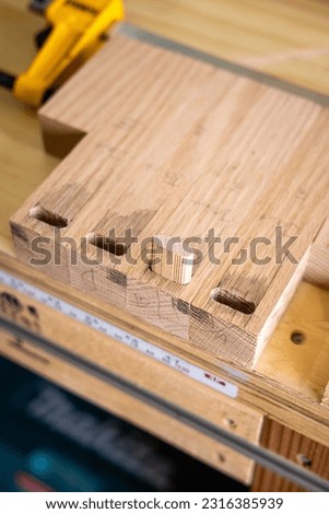 A top view shot of Hobbyist Garage Woodworking Tongue and Groove with floating Tenon