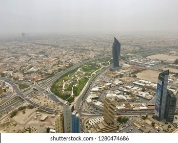 Top View Shot Of Kuwait City From Al Hamra Tower 60 Floor. Photo Taken On April 20, 2018