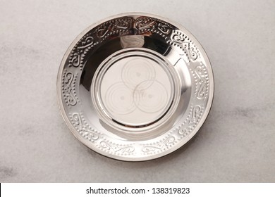 Top View Of The Silver Plate