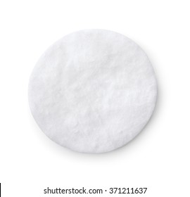 Top View Of Single Cotton Pad Isolated On White