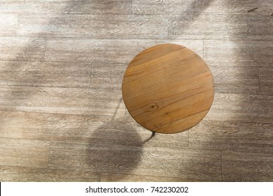 Top View Of Single Round Chair That Made From Wood