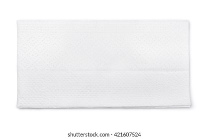 Top View Of Single Tissue Paper Isolated On White