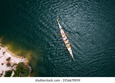 Top view of small dragon boat on the lake - Powered by Shutterstock