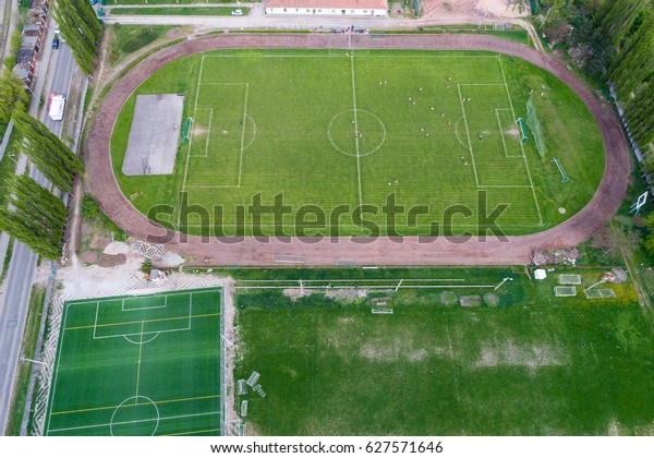 Top view of soccer
field or football field