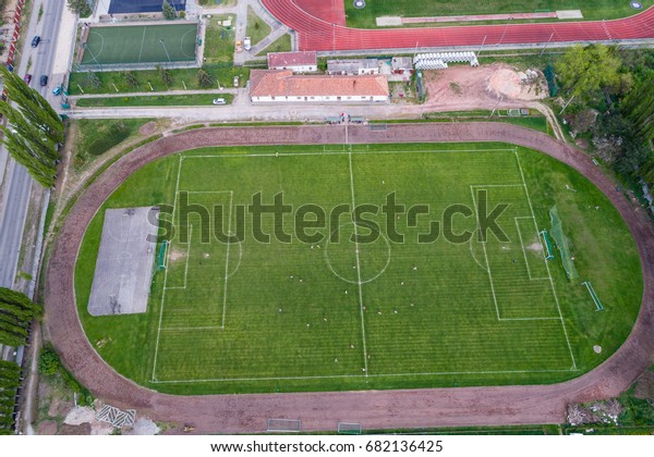 Top view of soccer
field or football field