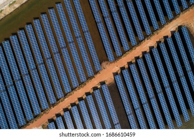Top View Of Solar Farm
