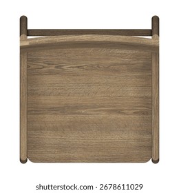 Top view of a solid white oak fin arm chair, 55 x 58 x 84 cm, showcasing refined craftsmanship and natural elegance.