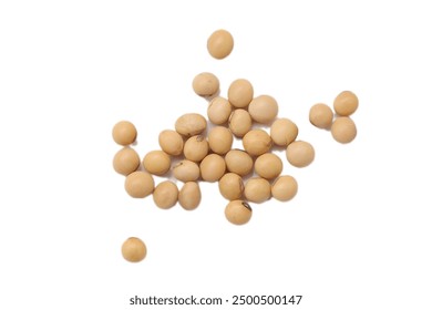 Top view of soybean seeds isolated on white background, soybean isolate