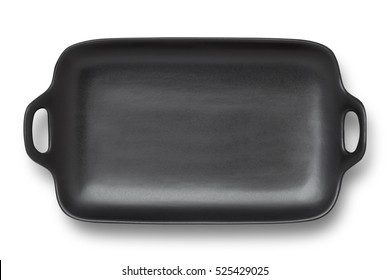 Top View Of Square Black Plate