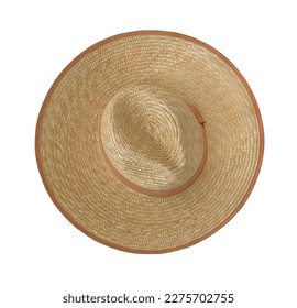 Top view straw hat isolated on white background - Powered by Shutterstock