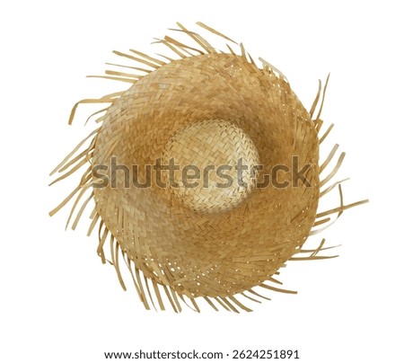 top view of a straw hat symbolizing June festivities
