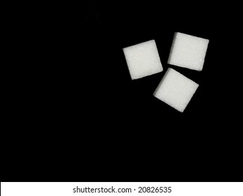 Top View Of Sugar Cube On Black Background