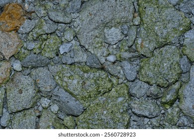 top view of the the surface ground of rural gravel road texture