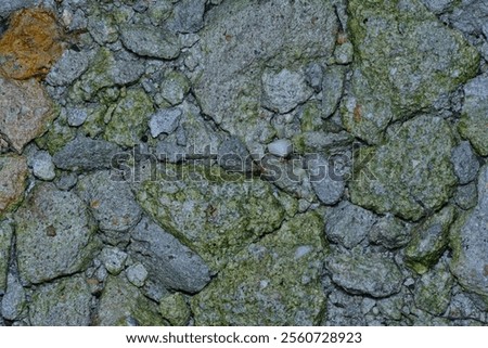 top view of the the surface ground of rural gravel road texture