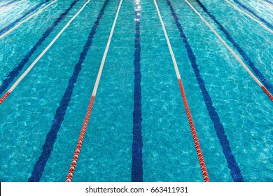 Top View Of Swimming Pool Lanes