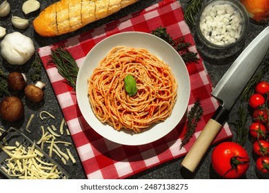 A top view of a tasty bowl of spaghetti - Powered by Shutterstock