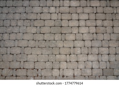 Top View Texture Of Concrete Pavers, Background.