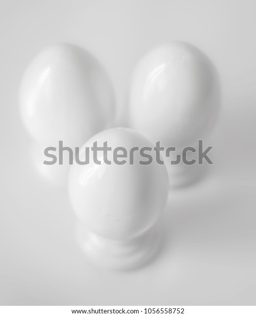 Top View Three White Decorative Ceramic Stock Image Download Now