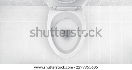 Top view of toilet bowl in the bathroom