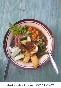 Top View Traditional Salad Named Selat, The Typical Javanese Food From Indonesia