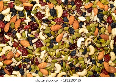 Top View Of Trail Mix, Trail Mix Texture Background