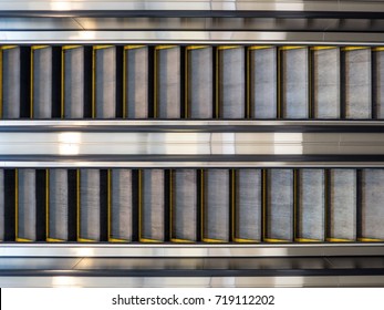 Top View Of Two Escalators.