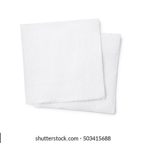 Top View Of Two Paper Napkin Isolated On White