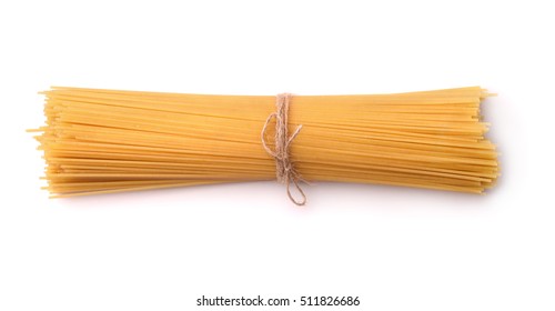 Top view of uncooked italian pasta isolated on white - Powered by Shutterstock