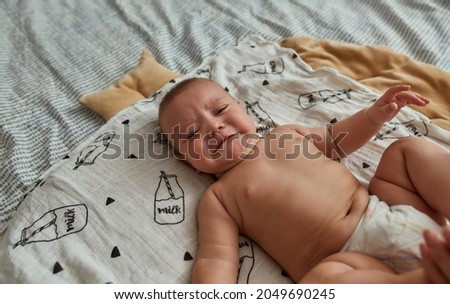 Similar – Der kleine Junge im Schlafzimmer im Bett.