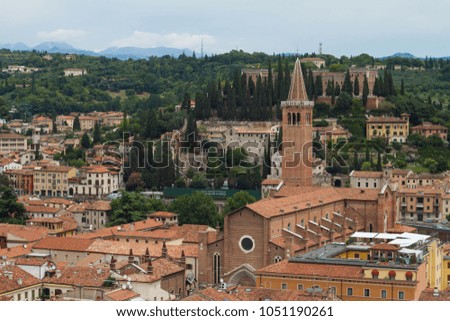 Similar – View of the roofs of the old town of Verona from the Torre dei Lamberti, Italy