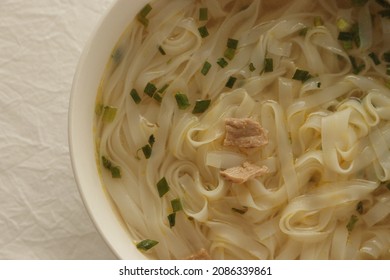 Top View Of Vietnamese Instant Pho Rice Noodles With Copy Space