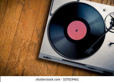 Top View Of A Vintage Turn Table