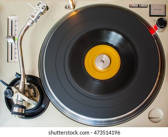 Top View Of A Vintage Turn Table