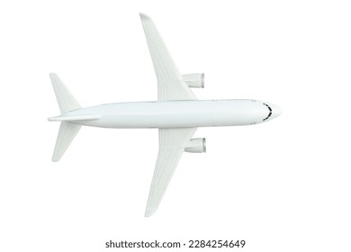 Top view of white passenger airplane isolated on white with clipping path - Powered by Shutterstock