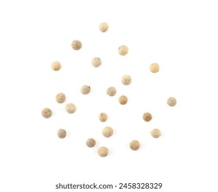 Top view of white peppercorn seeds isolated on white background - Powered by Shutterstock