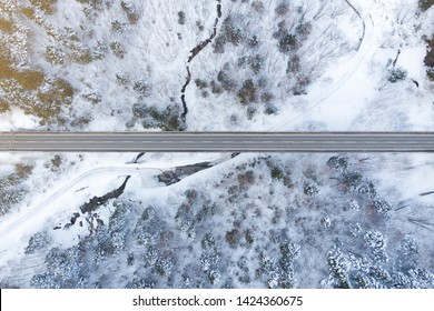 Top view of winter forest and Road - Powered by Shutterstock